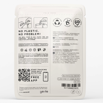 3-in-1 Complex for Stress & Energy Support - Organic Ashwagandha KSM-66 Capsules