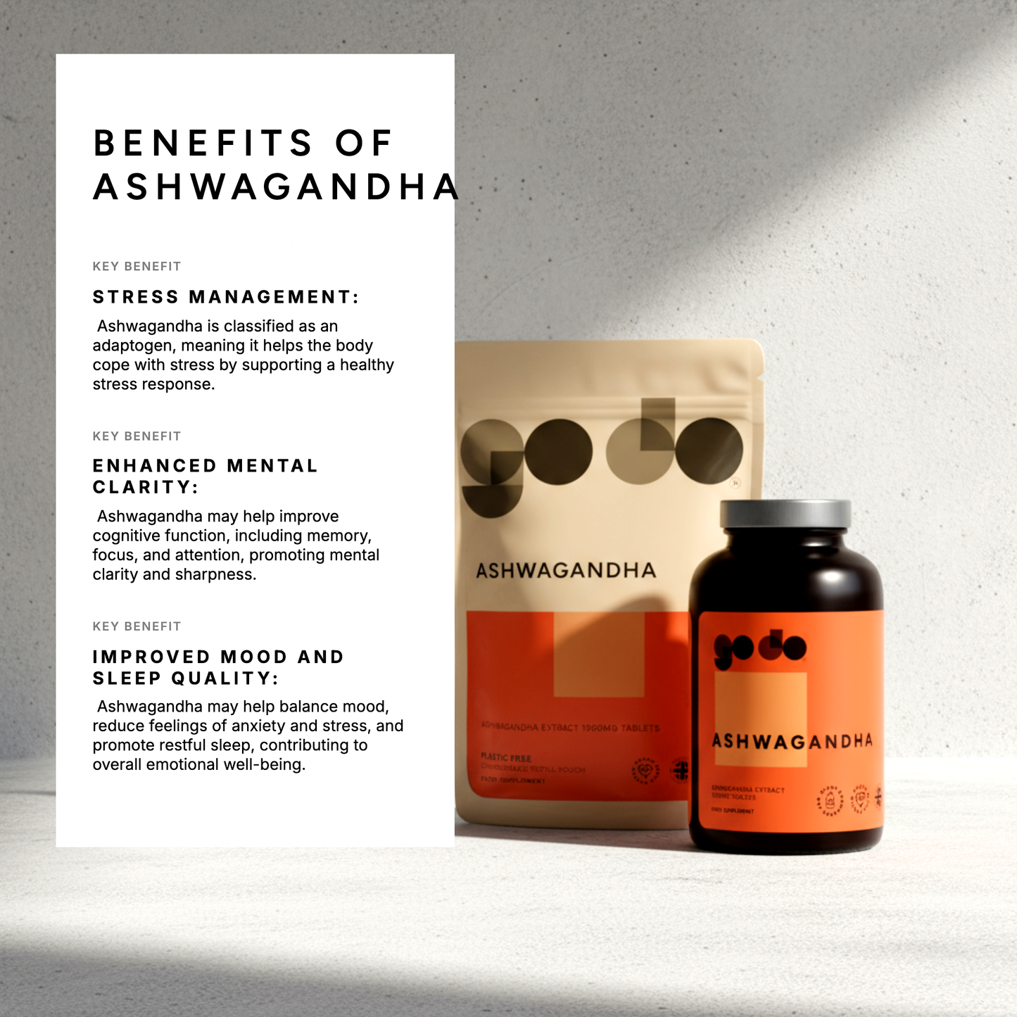 Mood Support - Ashwagandha Extract 1000mg Tablets