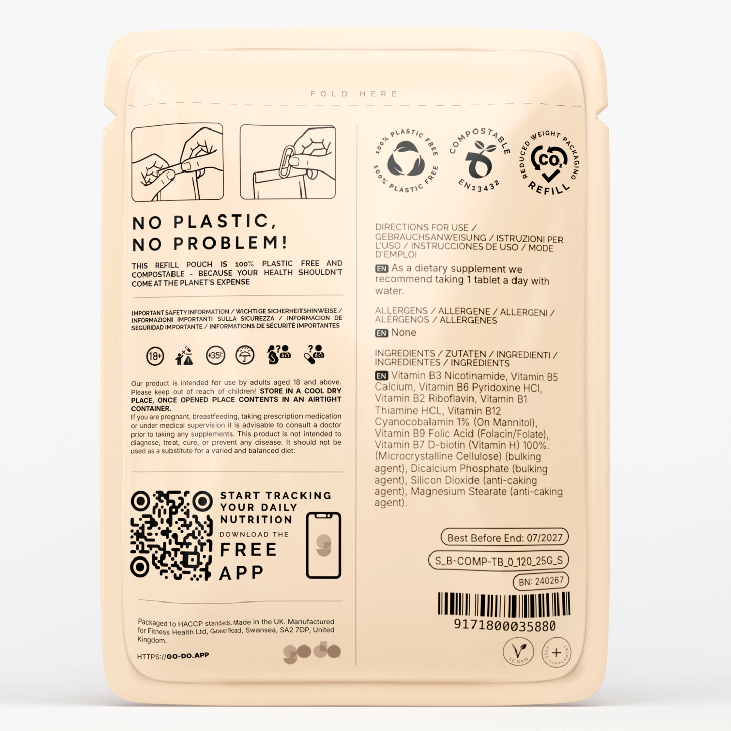 Vitamin B Complex Tablets - Essential B Vitamin Formula Natural Energy