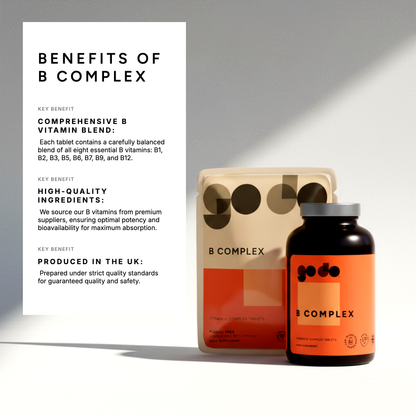 Vitamin B Complex Tablets - Essential B Vitamin Formula Natural Energy