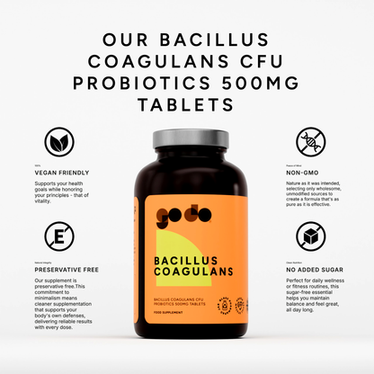 Bacillus Coagulans Probiotic Tablets - Natural Probiotic Formula - UK Made Vegan