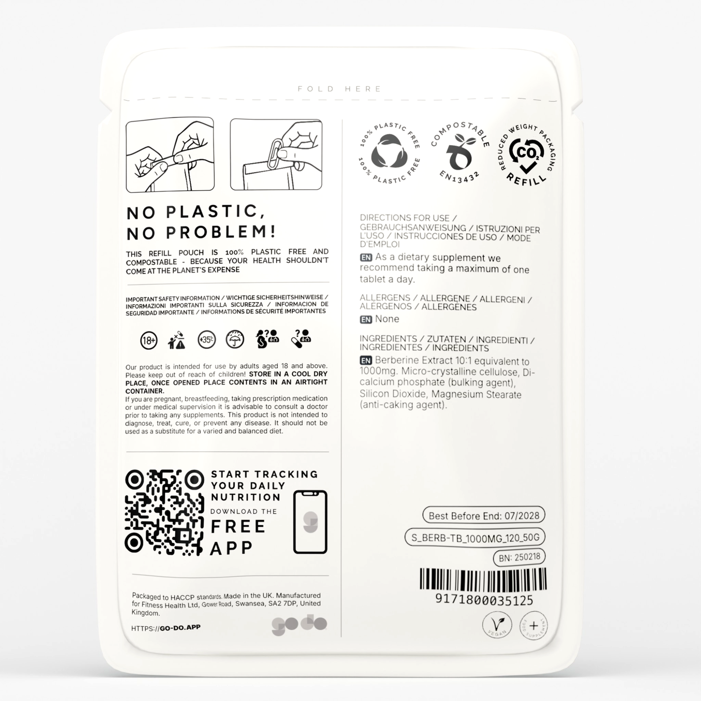 Metabolic Health & Glucose Support - Berberine Extract 1000mg Tablets