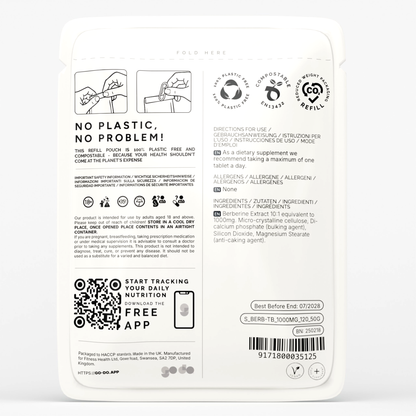 Metabolic Health & Glucose Support - Berberine Extract 1000mg Tablets