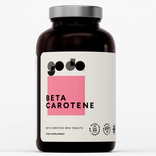 Beta Carotene 8mg Tablets - UK Made Vegan Supplement - Natural Vitamin A Precursor