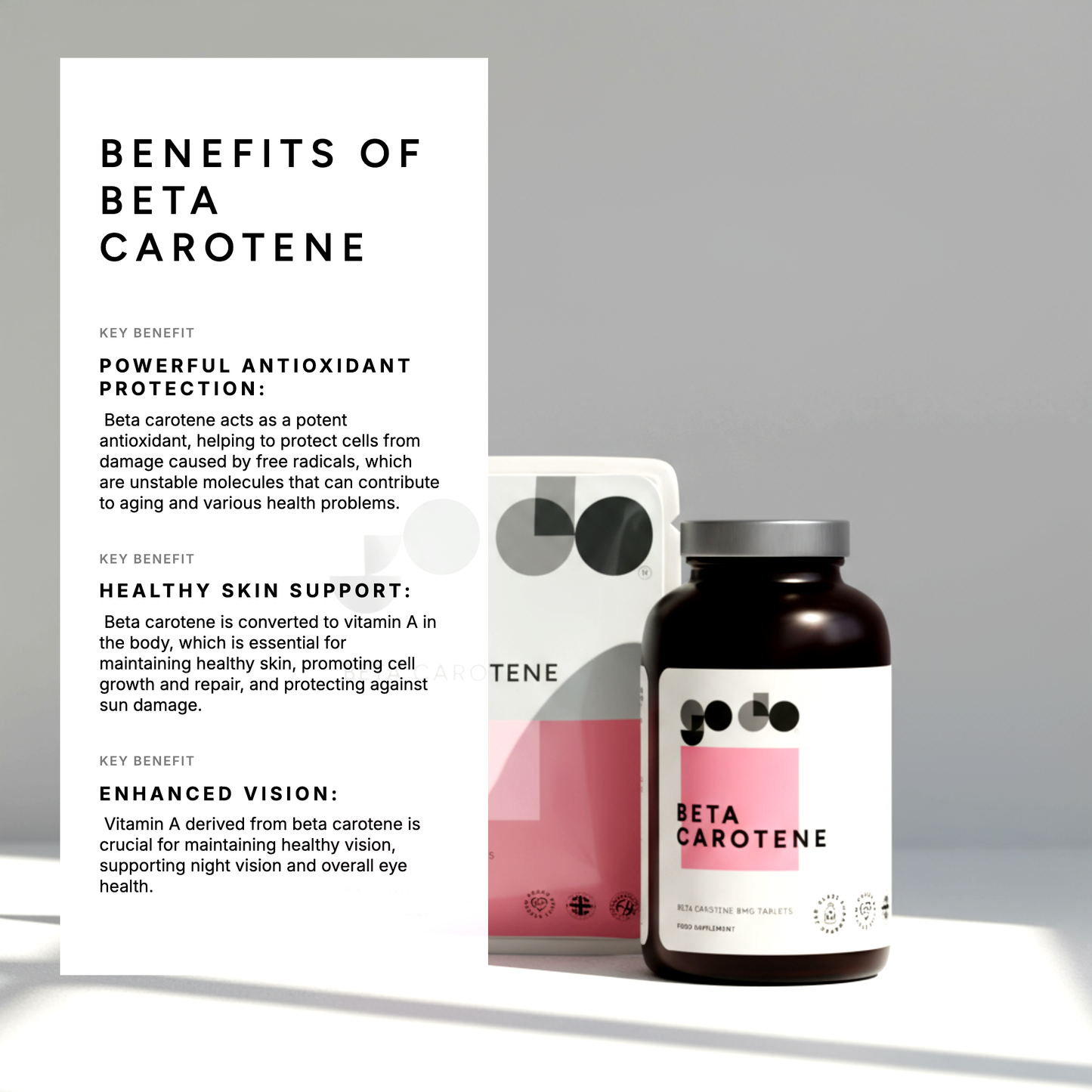 Beta Carotene 8mg Tablets - Natural Vitamin A Precursor