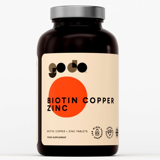 Biotin, Copper & Zinc Tablets - UK Made Vegan Supplement - Essential Mineral & Vitamin Formula