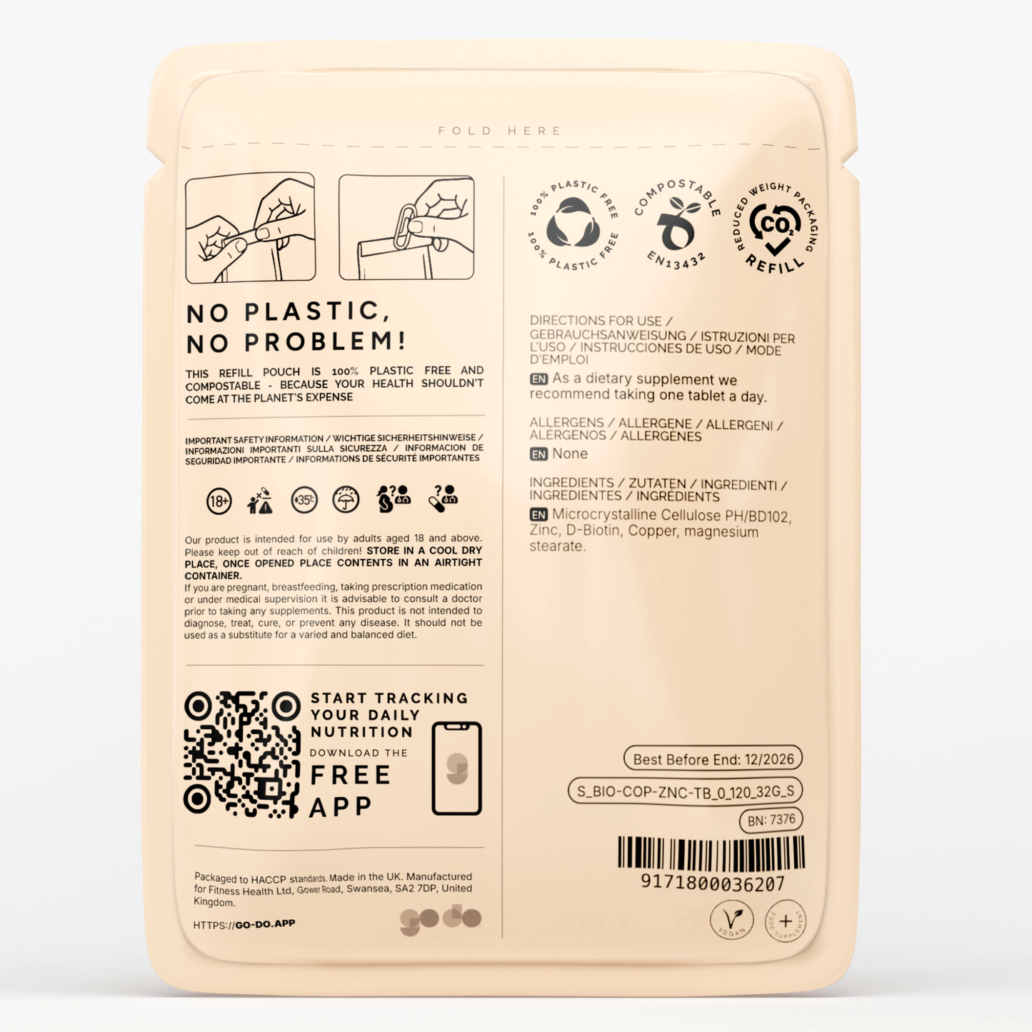 Biotin, Copper & Zinc Tablets - UK Made Vegan Supplement - Essential Mineral & Vitamin Formula