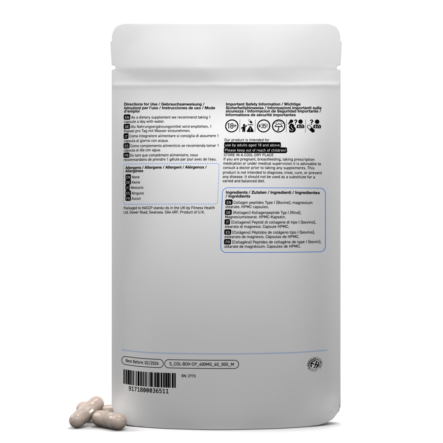 Bovine Collagen 400mg Capsules