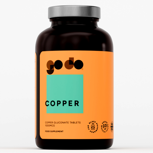 Copper Gluconate 1000mcg Tablets - UK Made Vegan Supplement - Essential Mineral Formula