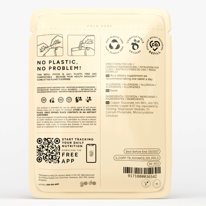 Chelated Copper Gluconate 1000mcg Tablets - Essential Mineral Formula