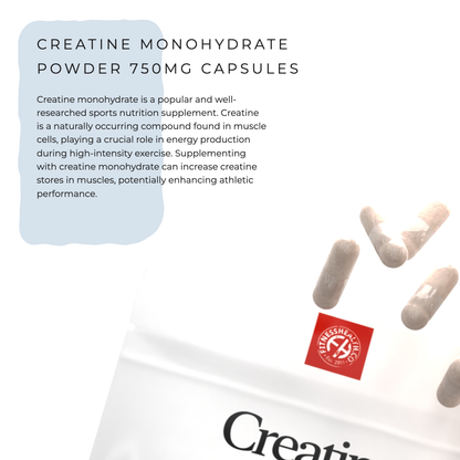 Creatine Monohydrate 750mg Capsules Vegan