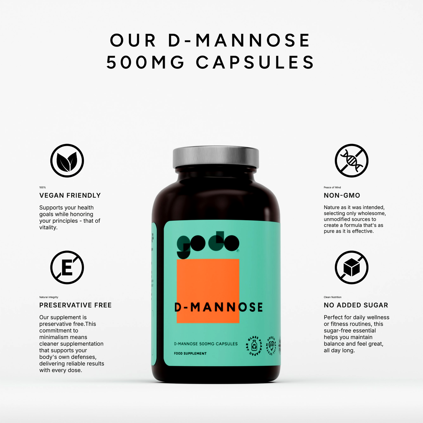 D-Mannose 500mg Capsules - Urinary Tract Health