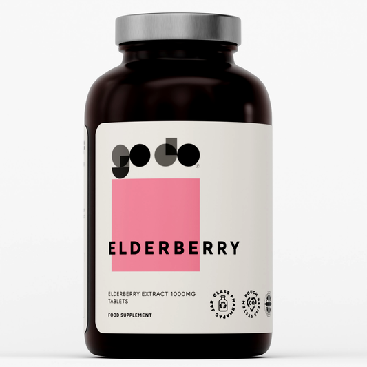 Immune & Antioxidant Support - Elderberry Extract 1000mg Tablets - UK Made Vegan