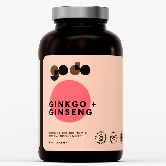 Cognitive & Energy Support - Ginkgo Biloba 3000mg with Ginseng 1000mg Tablets - UK Made Vegan
