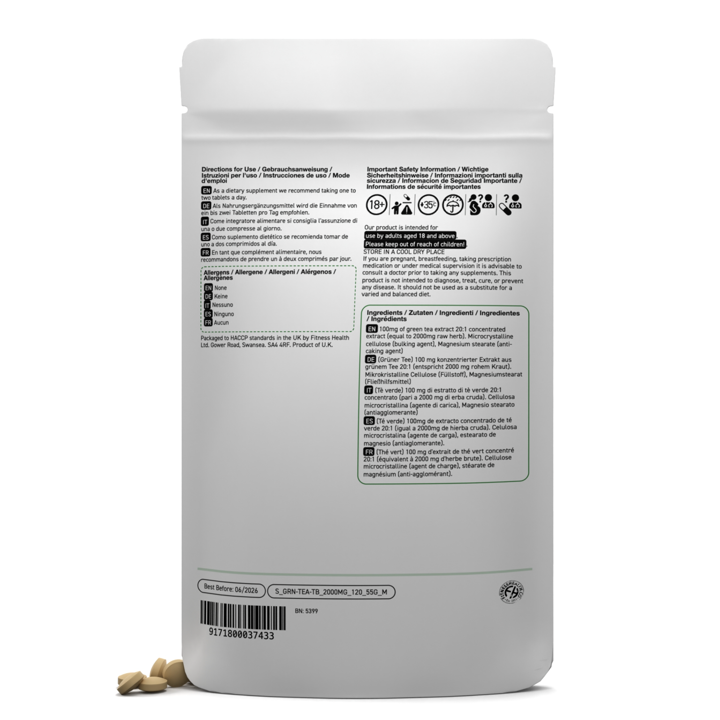 Green Tea Extract 2000mg High Strength Tablets
