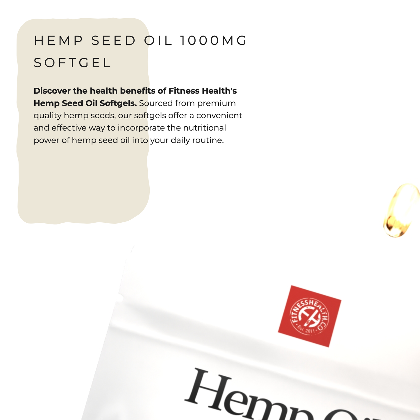 Hemp Seed Oil 1000mg Omega 3 - Softgel Capsules
