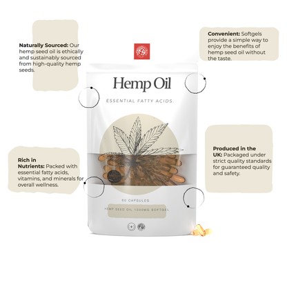 Hemp Seed Oil 1000mg Omega 3 - Softgel Capsules