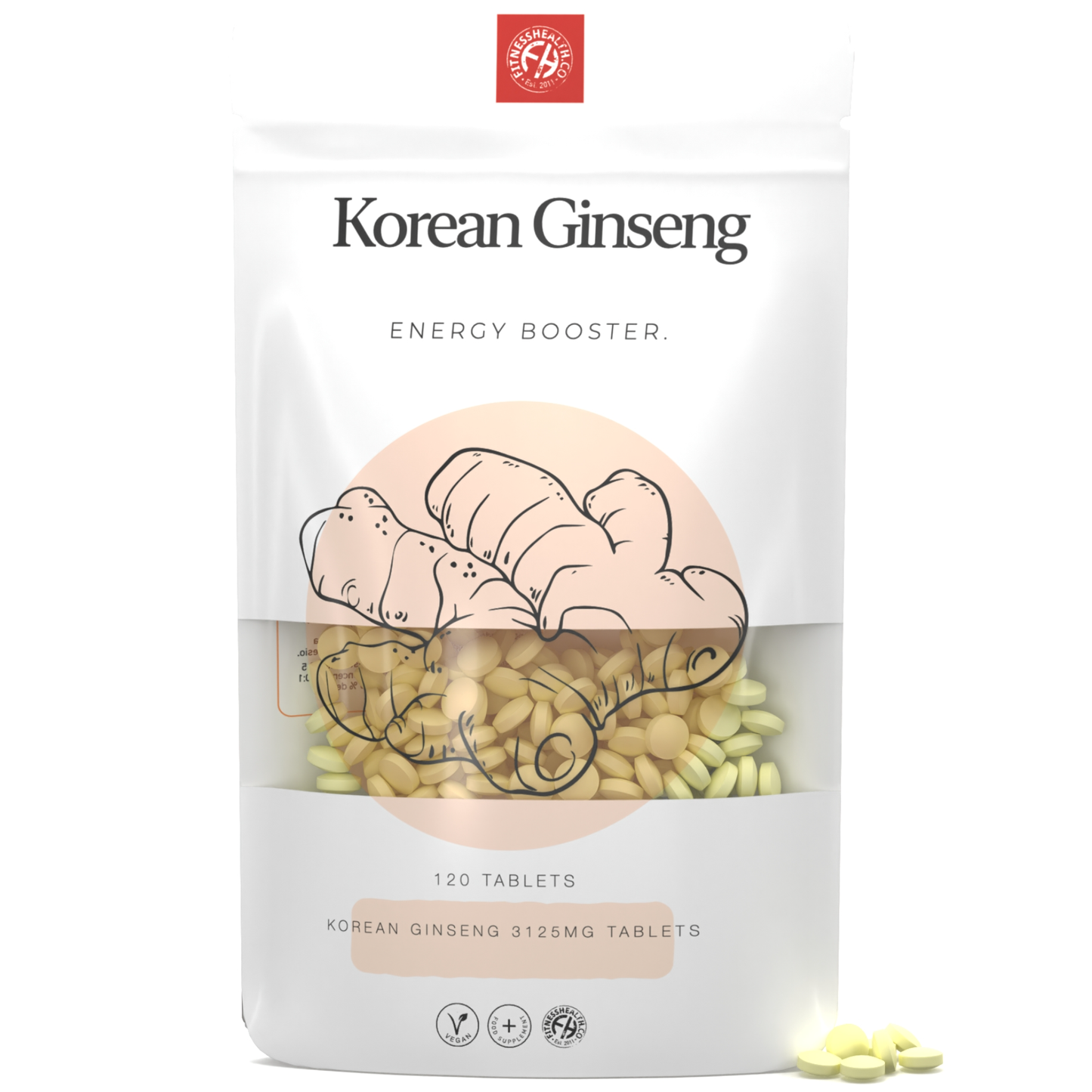 Korean Ginseng Extract 3125mg Tablet - 1 Year Supply