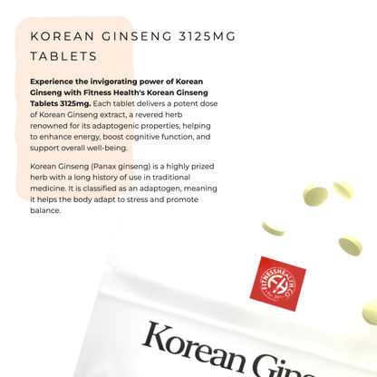 Korean Ginseng Extract 3125mg Tablet - 1 Year Supply