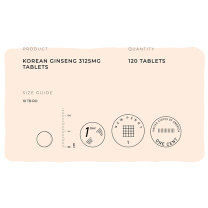Korean Ginseng Extract 3125mg Tablet - 1 Year Supply