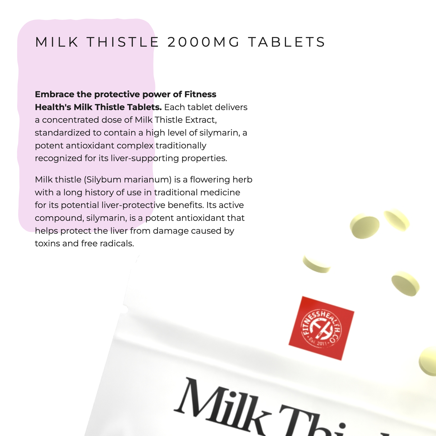 Milk Thistle Seed Extract 2000mg Tablets