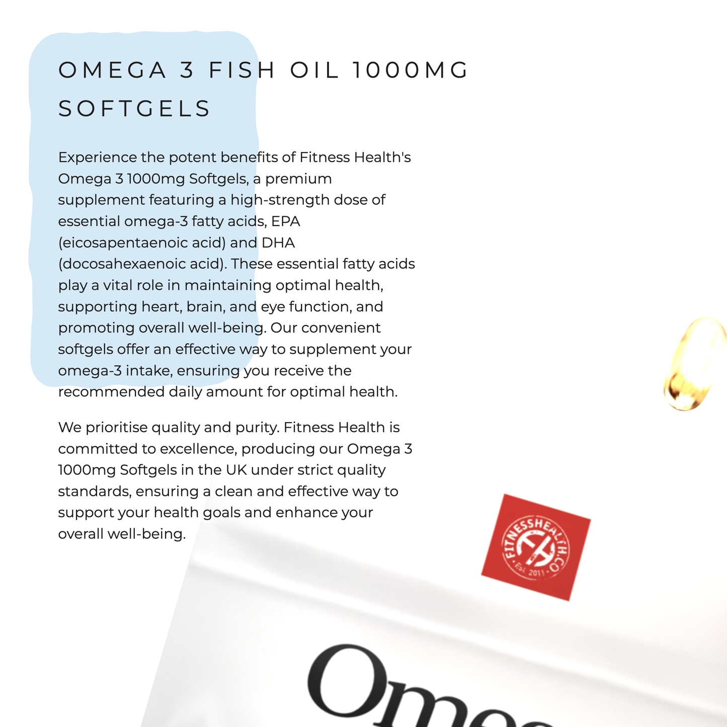 Omega 3 Fish Oil 1000mg Softgel Capsules