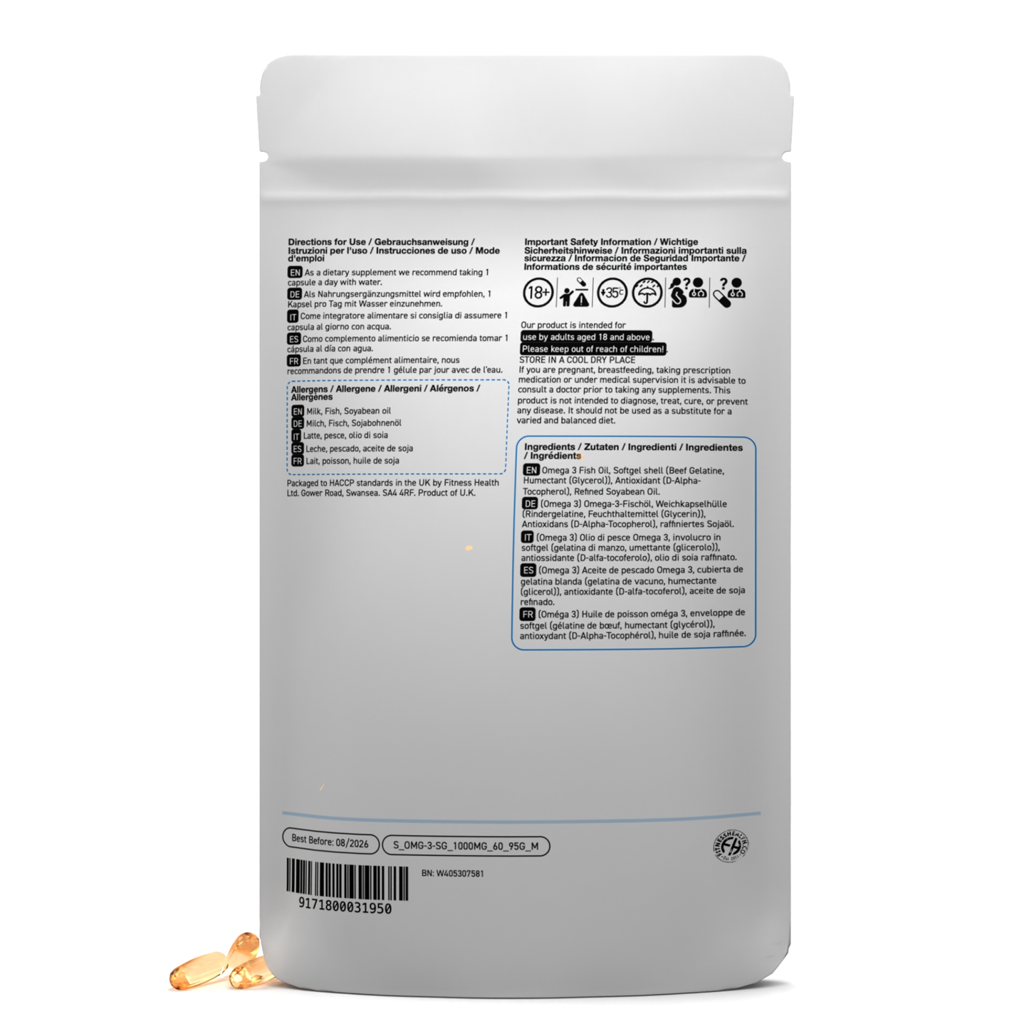 Omega 3 Fish Oil 1000mg Softgel Capsules