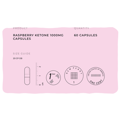 Raspberry Extract Capsule 1000mg (4% Ketones) Vegan