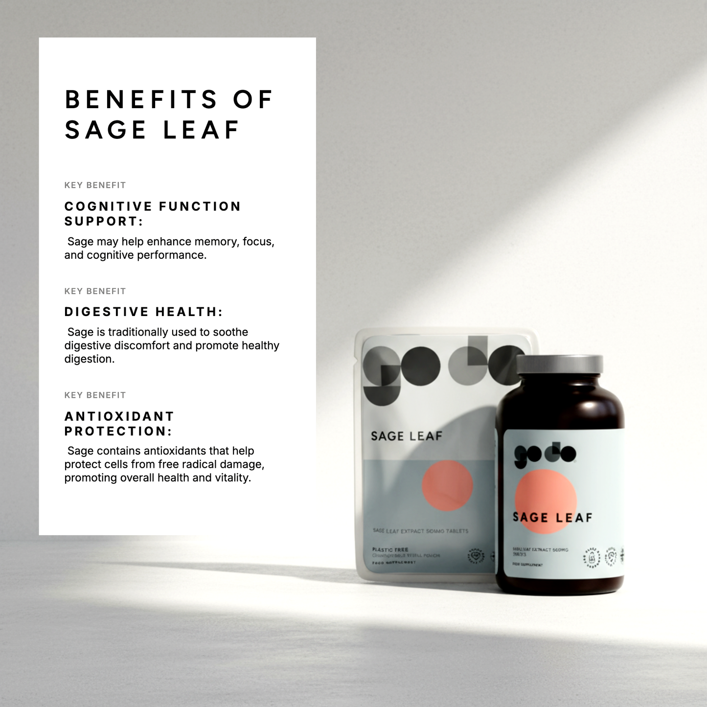 Sage Leaf Extract Tablets 500mg - UK Made Vegan Supplement - Natural Herbal Formula
