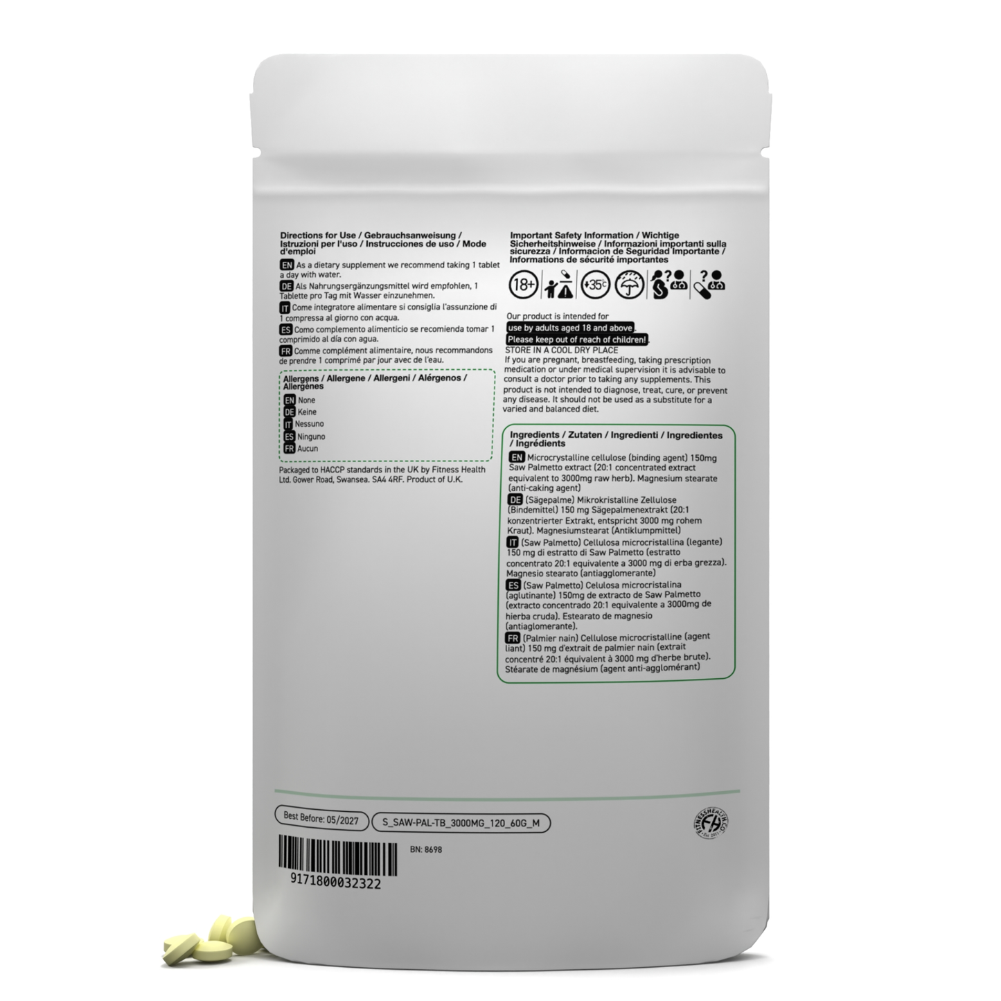 Saw Palmetto 3000mg Tablets Vegan