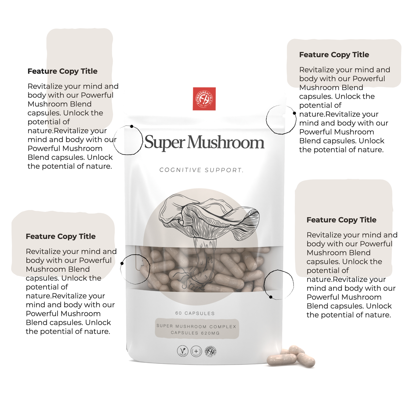 Super Mushroom Complex Capsules Nootropic Blend