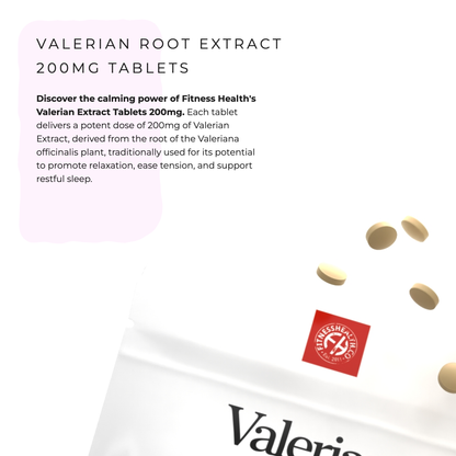 Valerian Extract Tablets 200mg - High Strength Vegan - 1 Year Supply