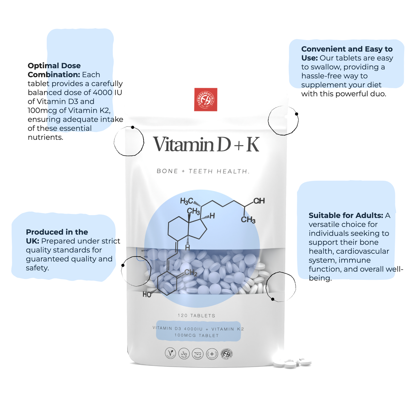 VITAMIN D3 4000iu &  K2 100mcg Tablet
