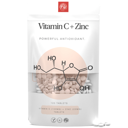 Vitamin C 100mg & Zinc 20mg - Natural Immune Boost Vegan