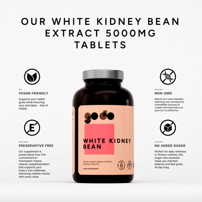 Carb Blocker Tablets - White Kidney Bean Extract - UK Made Vegan