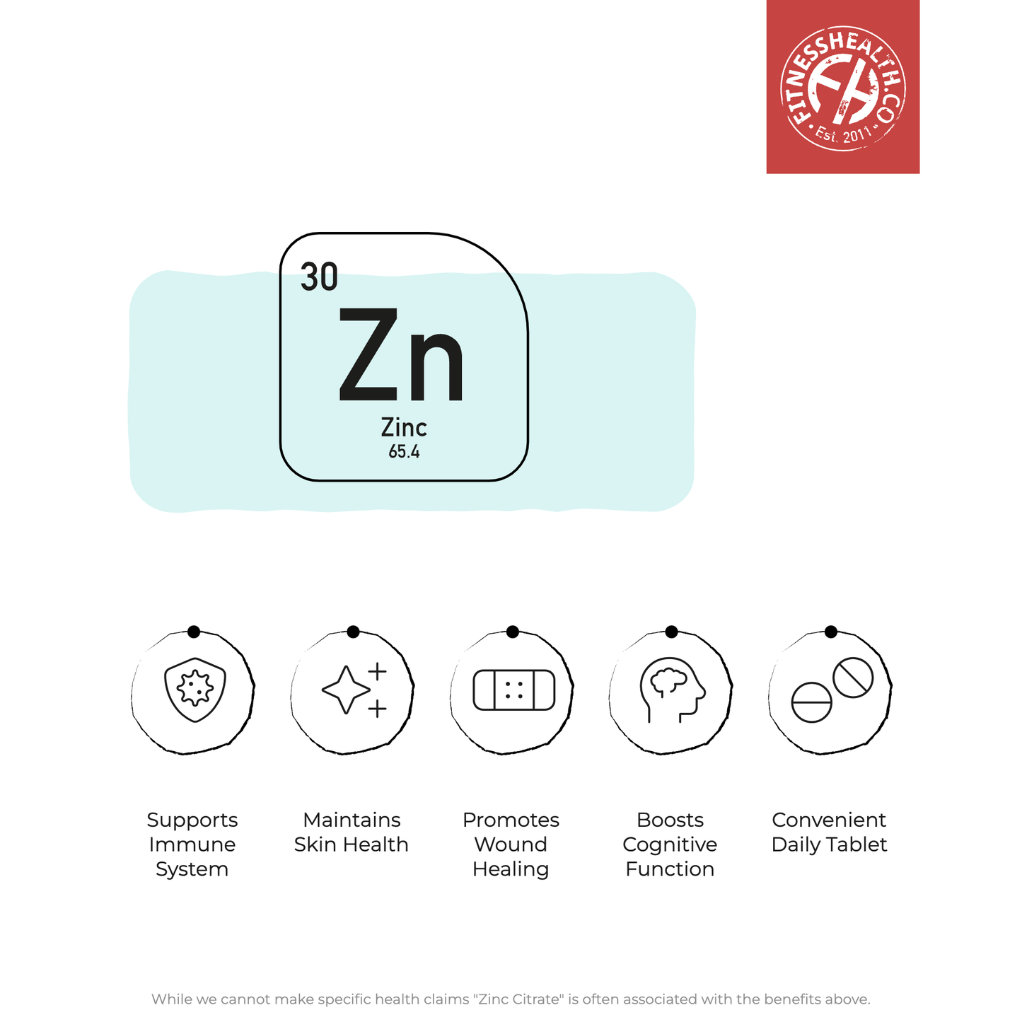 Zinc Citrate 100mg Tablets Max Strength Vegan