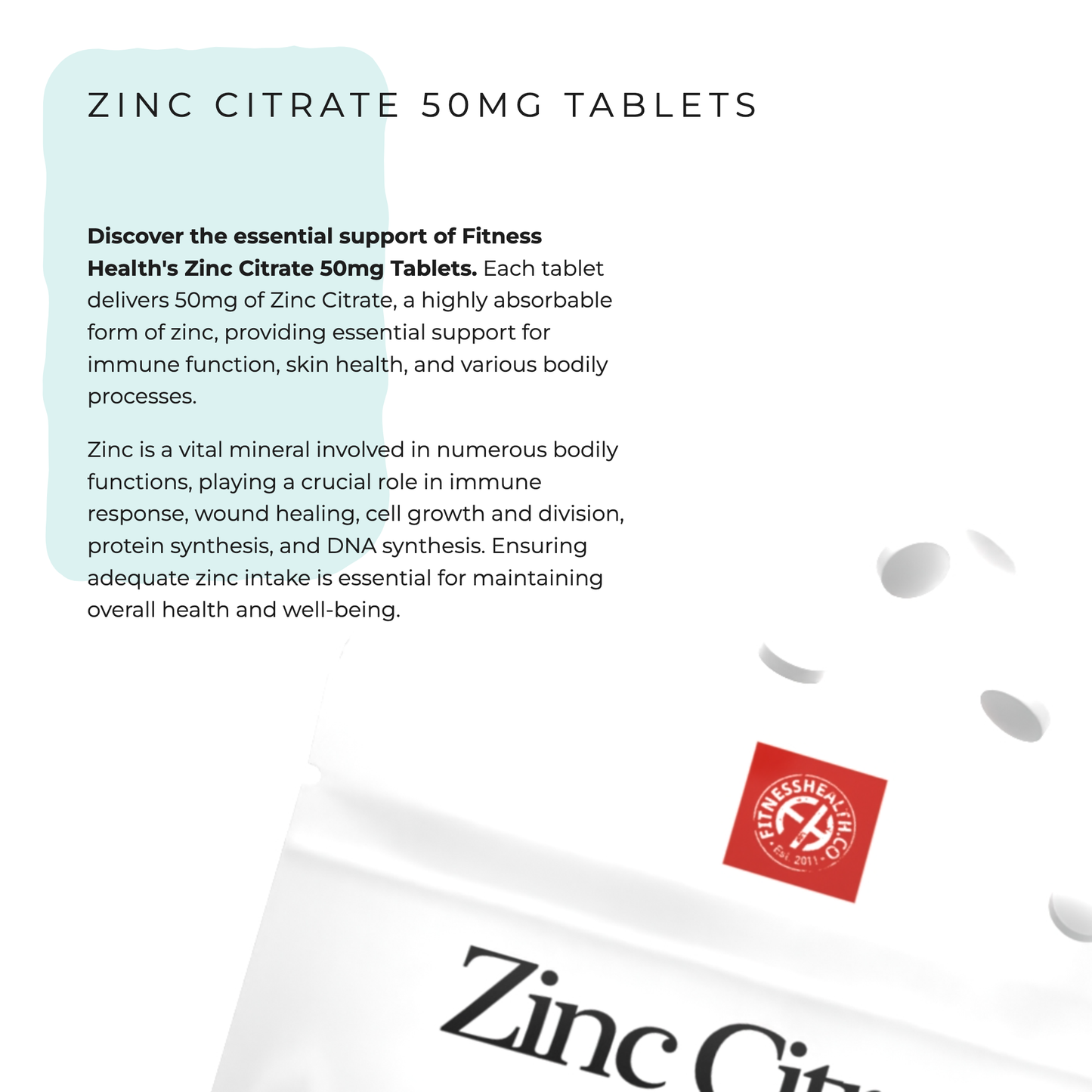 Zinc Citrate 50mg Tablets