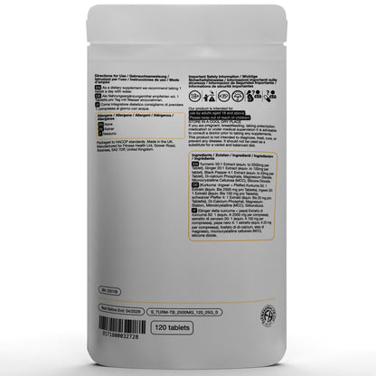 Turmeric Ginger and Black Pepper Tablets 2500mg
