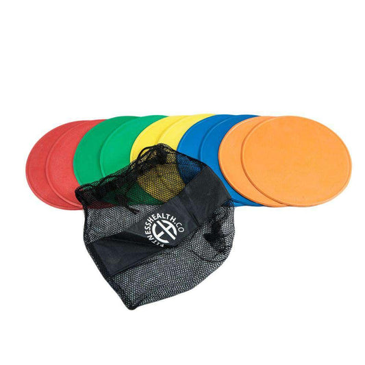 FH Flat Disc Markers Non Slip Set of 10 - Fitness Health 