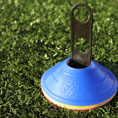 FH Marker Saucer Cones | Football Rugby Hockey Team Training Agility Drills (5 Cones - 1 of each colour) - Fitness Health 