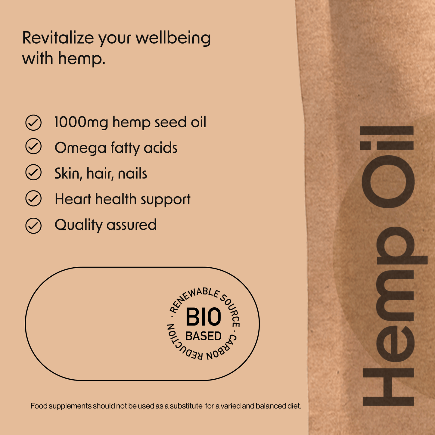 Hemp Seed Oil 1000mg Omega 3 - Softgel Capsules - Fitness Health 