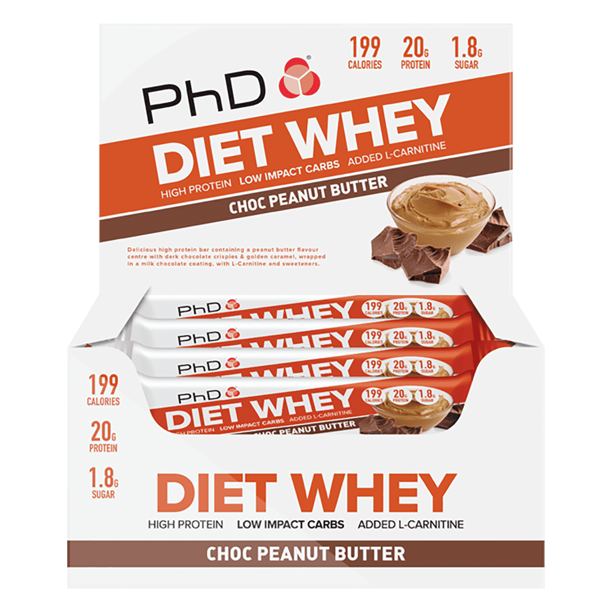 PHD NUTRITION DIET WHEY BAR - Fitness Health 