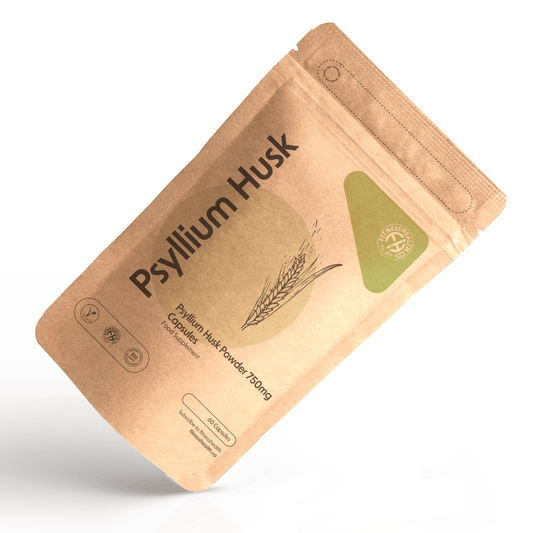 Psyllium Husk Powder 750mg Capsules - 100% Pure & Natural High Fibre - Fitness Health 