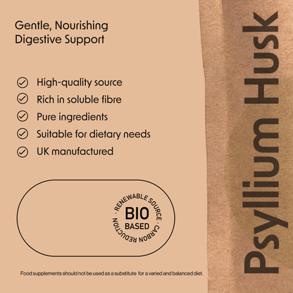 Psyllium Husk Powder 750mg Capsules - 100% Pure & Natural High Fibre - Fitness Health 