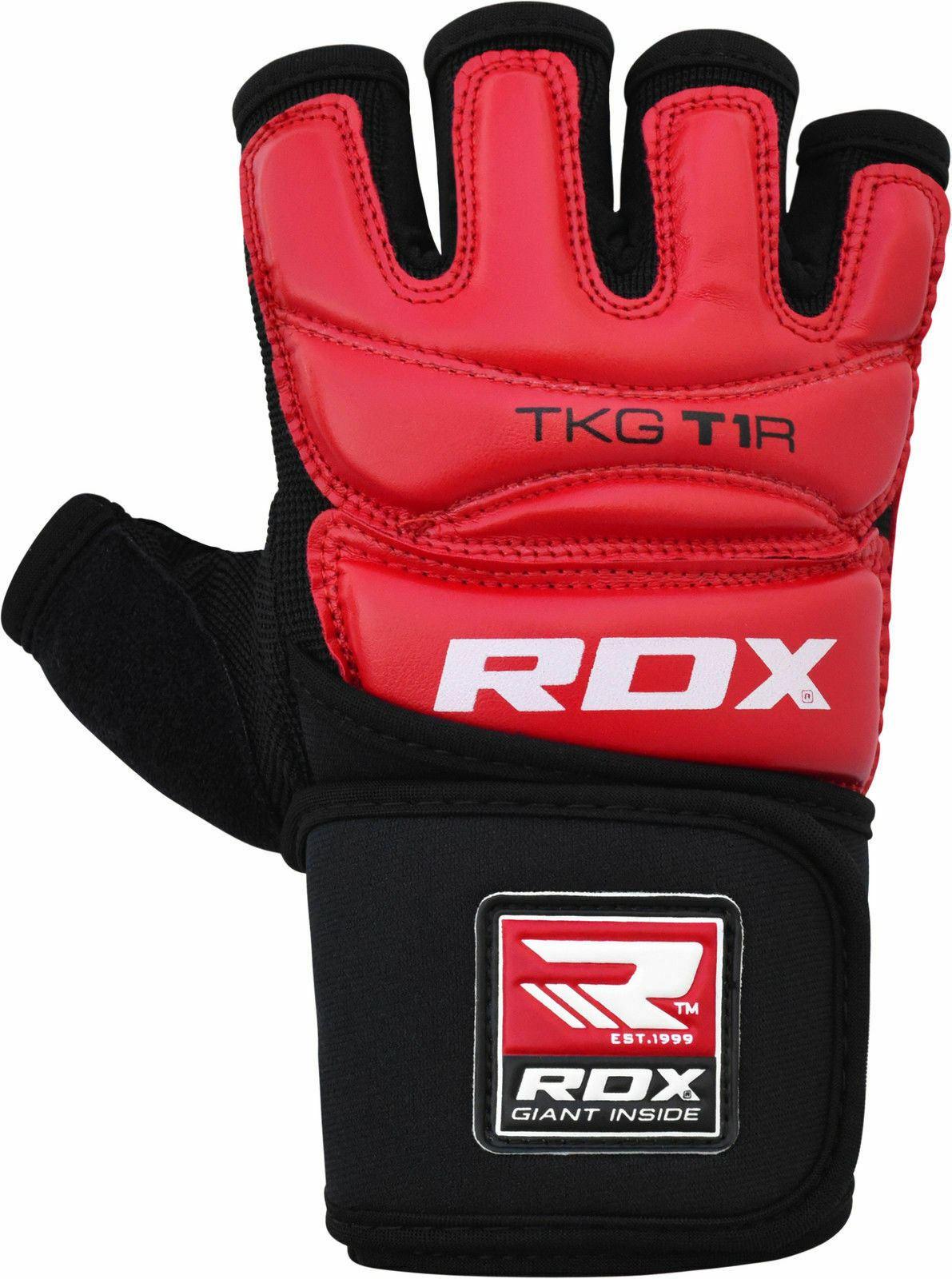 RDX T1 Large Red LeatherX Taekwondo Gloves - Fitness Health 