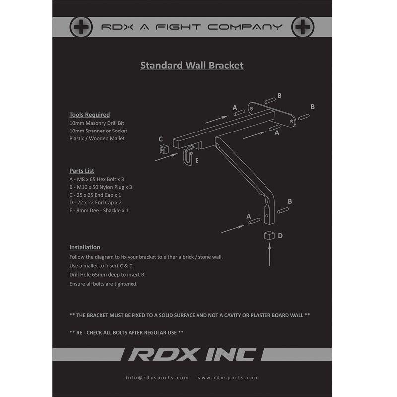RDX X1 PUNCH BAG STEEL WALL BRACKET - Fitness Health 