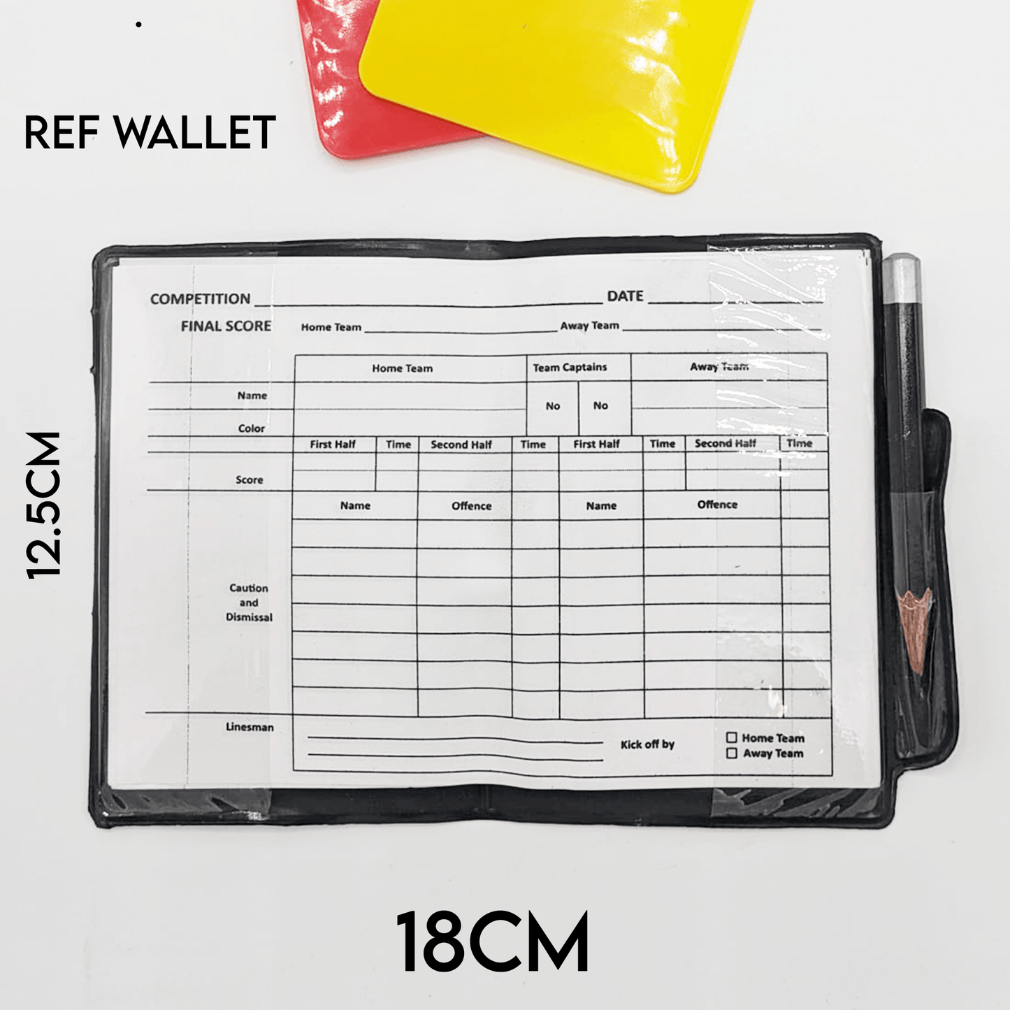 Football Referee Cards Red/Yellow Refs Wallet - Fitness Health 