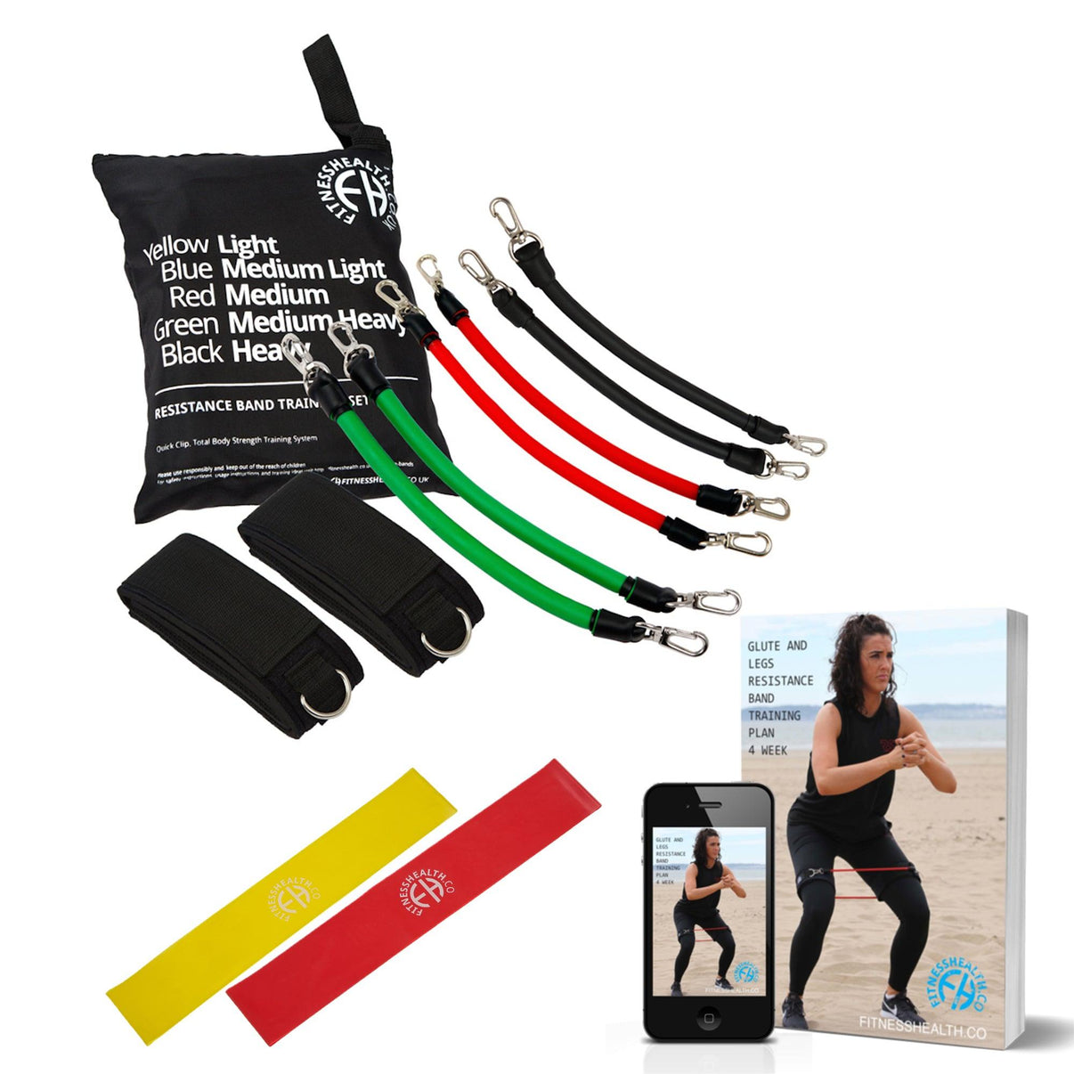 Resistance Band Leg and Glute Training Set Fitness Health