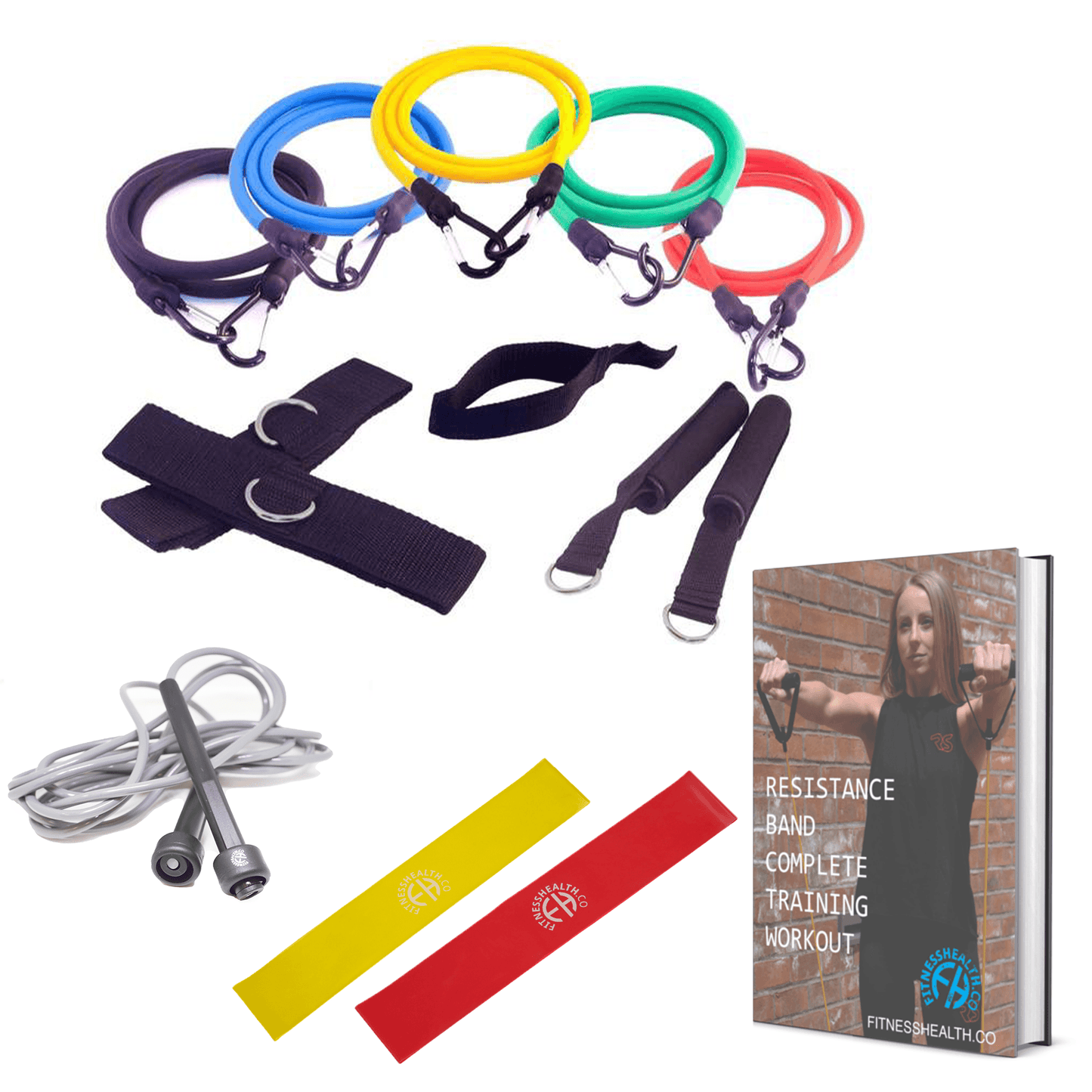 Total Resistance Band Home Training Set - Fitness Health 