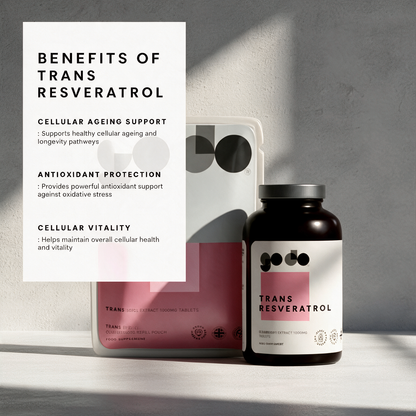 Trans Resveratrol 100mg Capsules – Cellular & Antioxidant Support, Vegan-Friendly